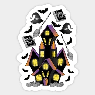 Haunted Mansion And Witchcraft Art Sticker